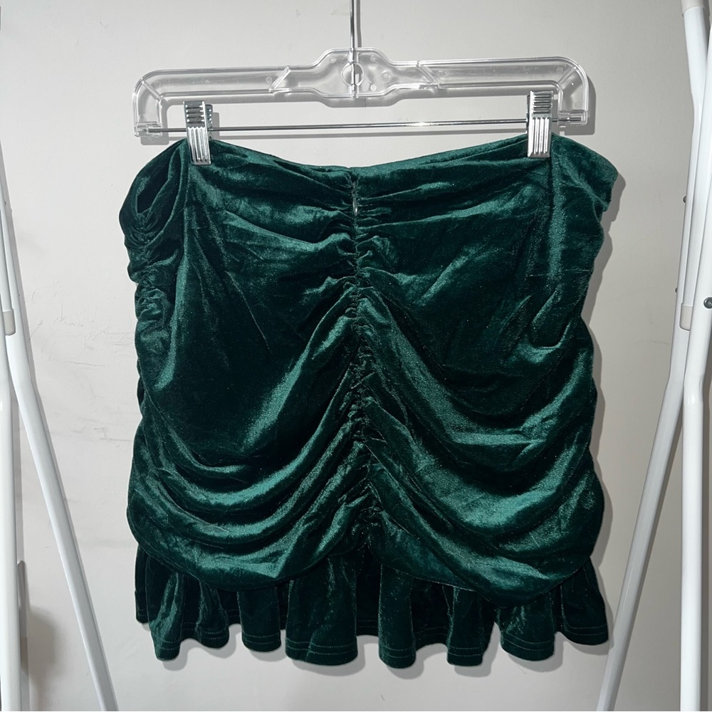 ASOS Green Velvet Skirt